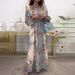 Women's Clothing New Temperament V Neck Long Sleeved Printed Retro Palace Style Swing Spring Dress_ecoleips.com