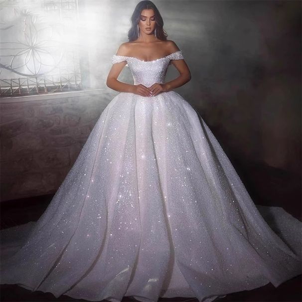 Retro Lace One Shoulder Wedding Dress With High Waist And Trailing Hem, Elegant Summer Bridal Gown With Vintage Temperament_ecoleips.com