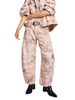 Women's Floral Print Denim Jeans Autumn Winter Wide Leg Cropped mid Waist Y2K Style Loose Fit Jeans_ecoleips.com