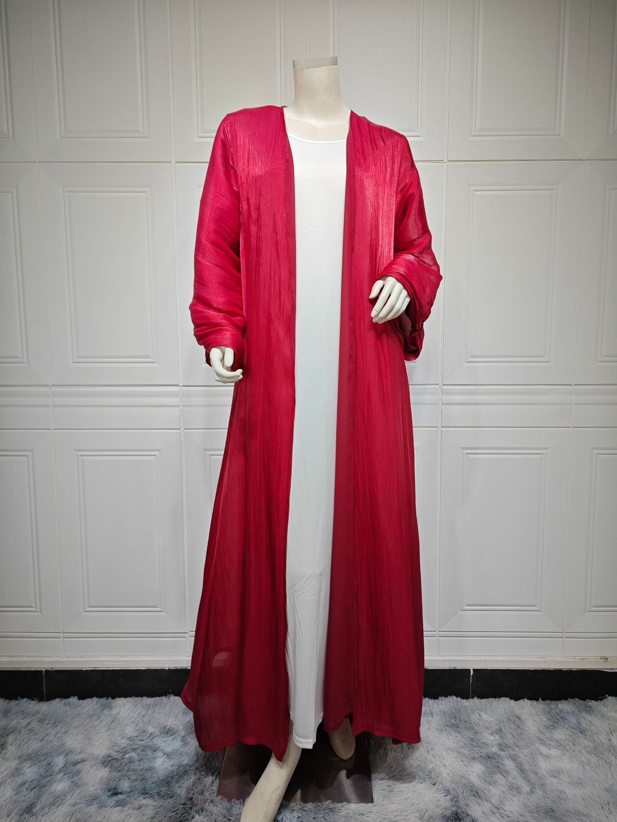 Women's Clothing Muslim Robe Abaya Dubai Wear Bright Silk Dress Ins Trend_ecoleips.com