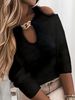 Aria Basics Aria Basics Foreign Trade Cross-Border European And American Source Manufacturer Women's Sweater Pullover Casual Off-Shoulder_ecoleips.com