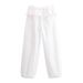 Aria Basics 2026 Spring New European And American Women's Fashion Casual Overlaid Waist Pants Long Trousers Solid Color Lace Thin_ecoleips.com