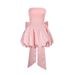 Women's Sexy Strapless Bow Tie Lantern Dress With High Slit For Evening Parties Formal Wear Women's Clothing_ecoleips.com