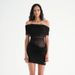 Fashion Off-Shoulder Mesh Hollow out Pleated Waist Short Dress for Women European And American Style Spring/Summer New Arrival_ecoleips.com