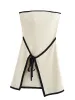 Fashion Knitted Mini Dresses For Women Chic Lace Up Strapless Sleeveless Female Dress 2024 New Backless Evening Party Vestidoes_ecoleips.com