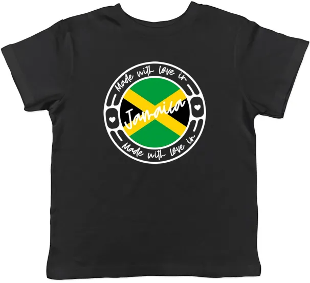 Women's T-Shirts Made With Love In Jamaica Country Childrens Kids T-Shirt Boys Girls Gift_ecoleips.com
