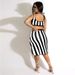 FM6253 2025 Women's Fashion Striped Sexy Hip-Exposing Two-Piece Dress Nightclub_ecoleips.com