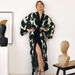 Aria Basics European American 2026 Spring/Summer New Loose And Comfortable Printed Long-Sleeve Robe, Exclusively For Women's Home_ecoleips.com