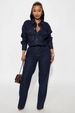 K Slim Fit Elastic Loose Long Sleeved Denim Jumpsuit_ecoleips.com