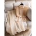 Women's Clothing High End Temperament New Commuting Casual Style Apricot Shirt Apricot Skirt One Piece Suit For Women_ecoleips.com