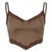 Cross-border European And American Style Lace Trim Vintage Brown Backless V-neck Camisole Women's Sleeveless Top_ecoleips.com