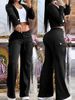 Fashion Women's Wide Leg Pants Overalls Casual Cotton Polyester Clothing Trendy Spring Autumn_ecoleips.com