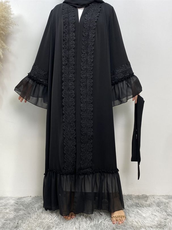 Black Islamic Abayas Muslim Women Clothing Turkey Long Robe Moroccan Caftan Islam Kaftan Ramadan Abaya For Women Dubai 2023_ecoleips.com
