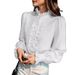 Women's Shirt With Ruffled Edges Versatile, Elegant, And Perfect For Business Or Fashion Occasions._ecoleips.com