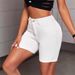 Aria Basics Aria Basics Cross-border European And American High-waisted Denim Shorts, 2025 New Summer White Cycling Mid-length Pants, Stretchy_ecoleips.com