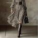 Women's Retro Plaid Print Shirt Dress V Neck Puff Sleeves High Waist Slim Fit A Line Skirt_ecoleips.com