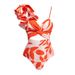 Women's Clothing Swimwear New Ruffled Printed One Piece Swimsuit Holiday Suit Female Hot Style_ecoleips.com