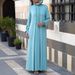 2025 Spring Summer New Sleeve Ruffled Stand Collar Muslim Robe Conservative Women's Long Dress_ecoleips.com