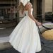 Casual Holiday Sleeveless Camisole Women Dress Fashion Backless Pleated Fluffy Dress White Elegant Off Shoulder Slim Party Dress_ecoleips.com