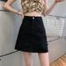 Summer Korean Version Of Black And Gray High-waisted Small Denim Skirt Women's Versatile And Thin Hip-wrapped A-word Short Skirt_ecoleips.com