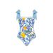 Plus Size Swimdress With Sarong Wrap – Floral Print One-Piece & Chiffon Cover-Up (2XL-4XL)_ecoleips.com