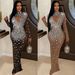 C6993 Cross-border . Independent Site European And American Fashion Women's Round Neck Rhinestone Dress_ecoleips.com