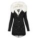 girl Girl Girl European And American Cross-Border New Style Top Parka Waist-Cinching Fleece-Lined Collar Poc Women's_ecoleips.com