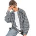 A Simple, Loose And Off-The-Beaten-Path Checkered Long-Sleeved Women's Shirt_ecoleips.com