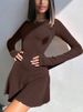 Women's Sexy Club Long Sleeve Mini Bodycon Dress Suitable For Nightclub, Family Party, Vacation, Leisure_ecoleips.com