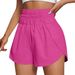 2025s Spring Summer New Women's With Bowknot High Waist Elastic Loose Sports Casual Shorts_ecoleips.com