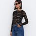 Women's Lace Base Layer Top Fleece Lined Mesh Long Sleeve Stylish Short Inner Layer Spring Collection Sexy_ecoleips.com