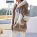 Cross-Border Hot-Selling European And American 2026 Autumn Winter Warm Plush Patchwork Zipper Pocket Hooded Loose_ecoleips.com