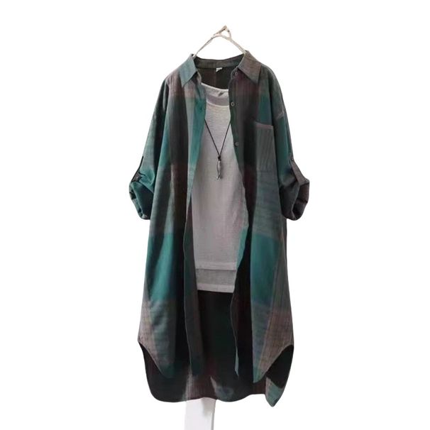 Artistic Oversized Loose Shirt With Mid-Length Jacket, Retro Hong Kong-Style Spring/Autumn Collection For Women_ecoleips.com