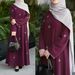 Elegant Embroidered Abaya Dress – Modest Long Sleeve Prayer & Travel Maxi With Bow Details (S-XXL, Polyester, Rose Gold/Black/Navy)_ecoleips.com