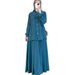 Women's Clothing Spring Women's Muslim Women's Clothing Set Loose Long Sleeve Shirt Skirt Set_ecoleips.com