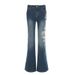 Rose Embroidery Retro Gradual Change Niche Slightly Spicy Jeans American Hot Girl Street Low Waist Thin Personality Trousers_ecoleips.com