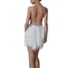 Women's Clothing Sling V Neck Feather Dress Sexy Women's Banquet Evening Dress_ecoleips.com