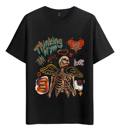Women's T-Shirts T-shirt Muscle Freaks Skeleton Angel Urban Style Skull_ecoleips.com