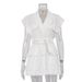 Women's Summer Sleeveless Workwear Shirt Trendy Fashion European American Style Multi Pocket Design Belted Loose Top Polyester_ecoleips.com