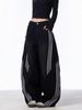 High Street Retro Washed Deconstruction Scimitar Jeans Women's Design Sense Three Bars Striped Splicing Wide Leg Trousers_ecoleips.com