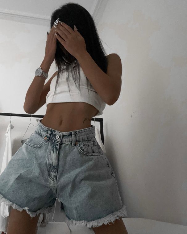 Women's Clothing Denim Shorts Hot Girl Jeans Loose Casual Pants Raw Edge Shorts_ecoleips.com