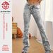 Gray Slim Fit Stretch Denim Jeans Minimalist Style Slightly Flared Long Pants Versatile Washed European American_ecoleips.com