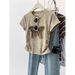 Tie-Dye Short-Sleeve T-Shirt For Women, Modal Top, American Vintage Summer Design, Petite Slim Crop Top_ecoleips.com