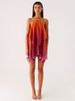 Mozision Gradient Halter Backless Sexy Mini Dress Women Gown Elegant Mesh Zipper Off-shoulder Sleeveless Club Party Dresses_ecoleips.com
