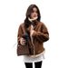 Retro Chic Shearling Jacket – Mocha Brown, Genuine Wool & Suede, Vintage Biker Style For Bold Elegance_ecoleips.com