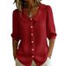 Women's Summer Style Loose V Neck Linen Shirt Short Sleeve European And American Cross Border Design Niche Commuter Blouse_ecoleips.com