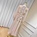 Women's Clothing Champagne Color Autumn New Lantern Sleeves V Neck Backless Lace Up Three Dimensional Flower Waist Length Design Temperament Dress_ecoleips.com