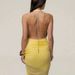 Women's Clothing Women's Yellow Dress Halter Neck Deep V Neck Open Back Crystal Slit Pleats For Formal & Casual For Women_ecoleips.com