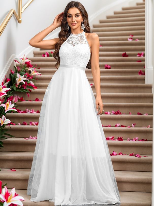 Women's Clothing Evening Dress Wedding Dress Birthday Dress Princess Dress High End Halter Neck Banquet Host Dress Skirt_ecoleips.com