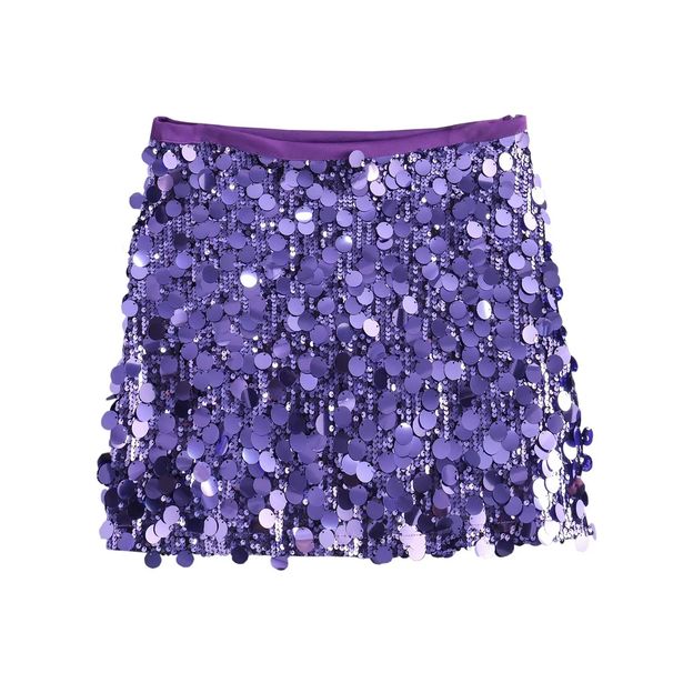 New 2025 Sexy A-Line Skirt for Women High Waist Hip Wrapped Mini Sequined European And American Style_ecoleips.com